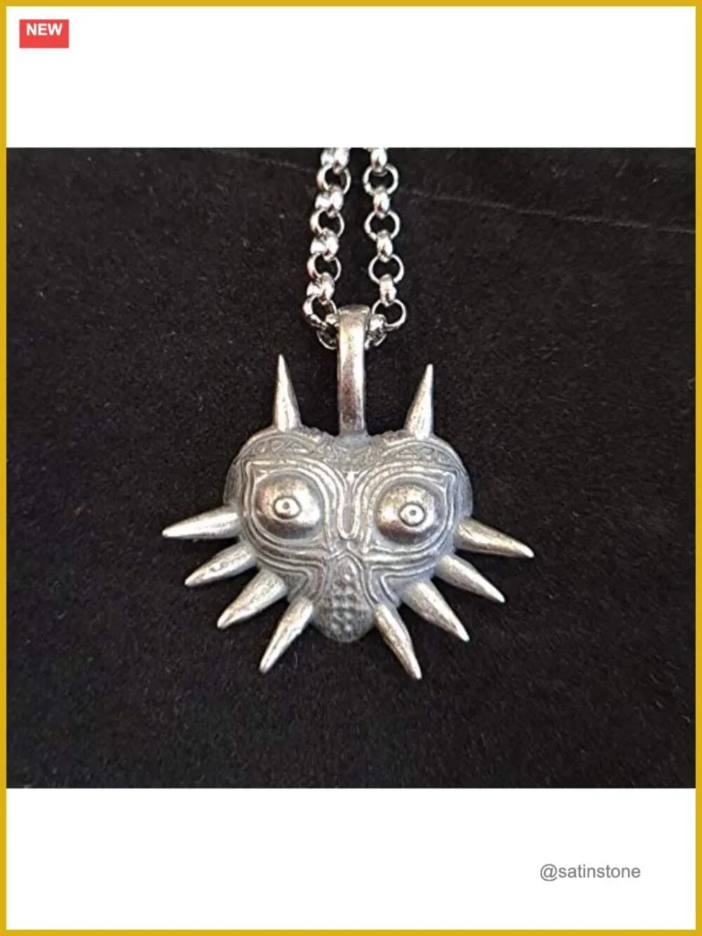 925 Sterling Silver Majora's Mask Pendant Necklace Zelda